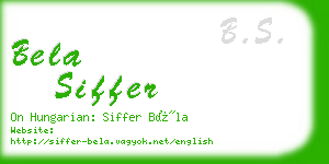 bela siffer business card